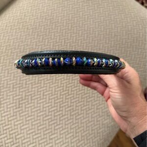 Leather Beaded EQUINE BROWBAND for bridle.